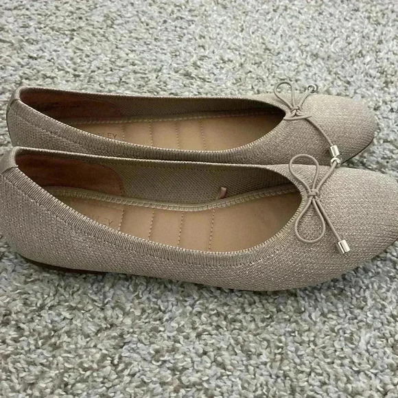 Cynthia Rowley Ballet Flats size 7.5 Shimmer nude color - Picture 3 of 5